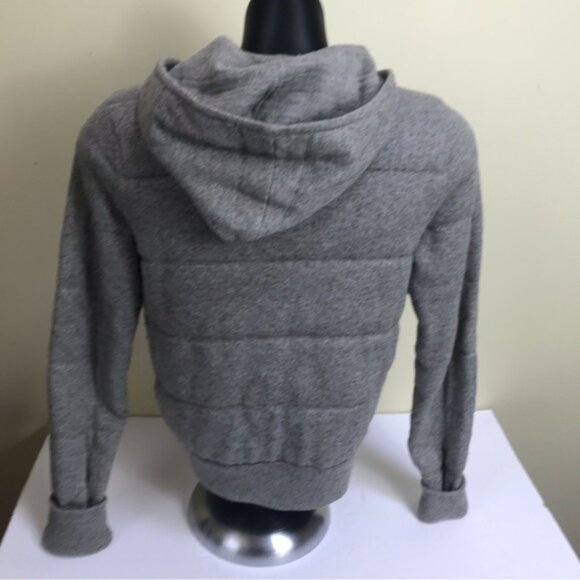 VINCE Quilted Cashmere Wool Hoodie Knit Jacket Puffy Cotton Sweater Zipper Cozy - Picture 3 of 16